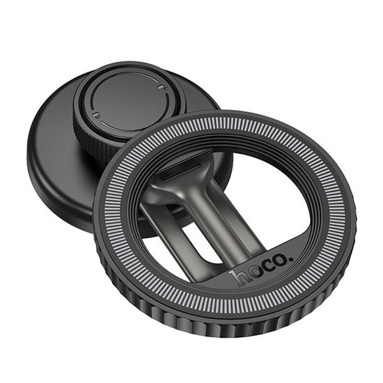 Автодержатель Hoco H77 View folding magnetic ring (center console) (Black-Gray)-3