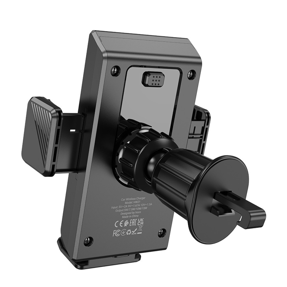 Holder Hoco HW21 Precious з бездротовою зарядкою 15W (air outlet) (Чорний)-4