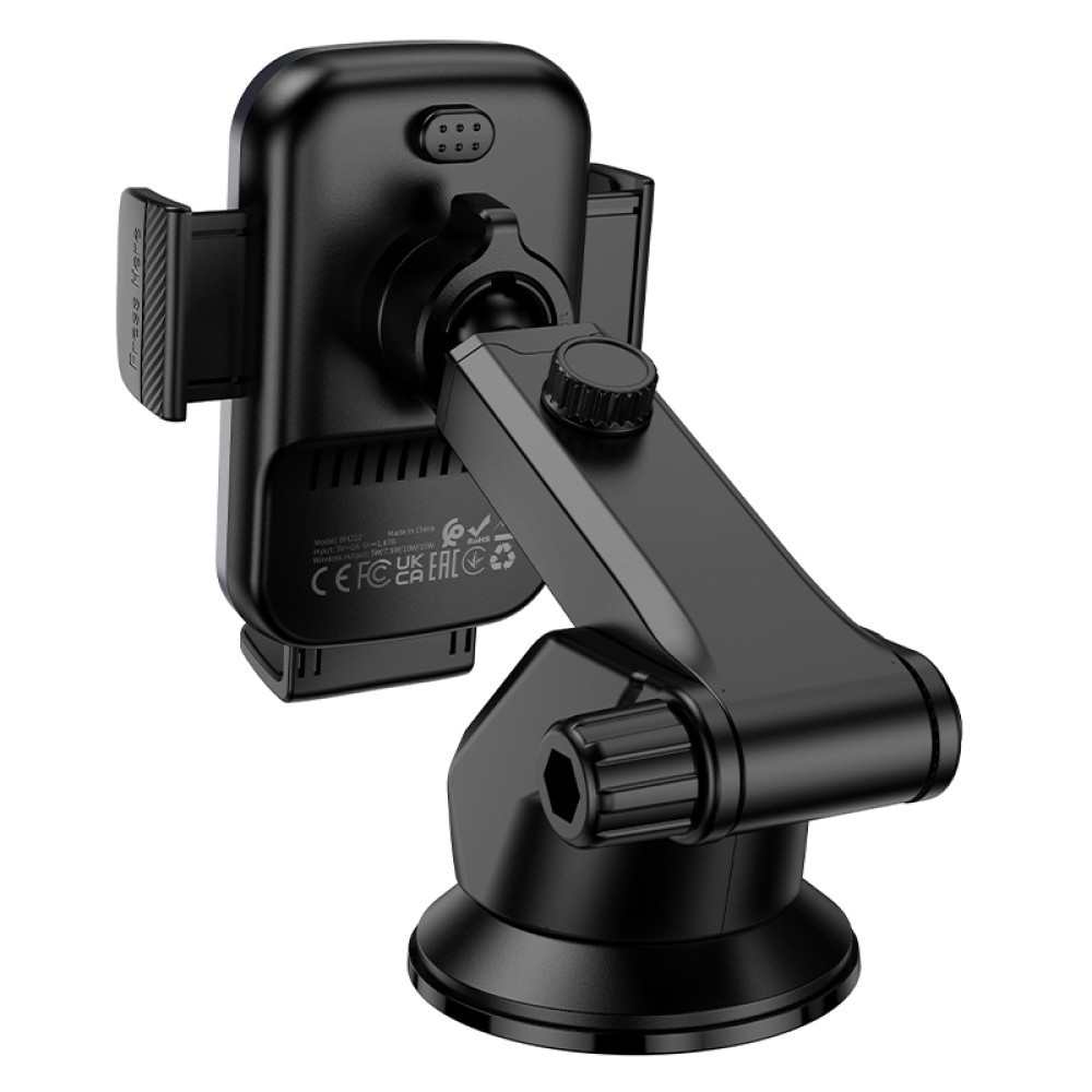 Holder Borofone BH222 Leading з бездротовою зарядкою 5W/7.5W/10W/15W (Чорно-сірий)-4