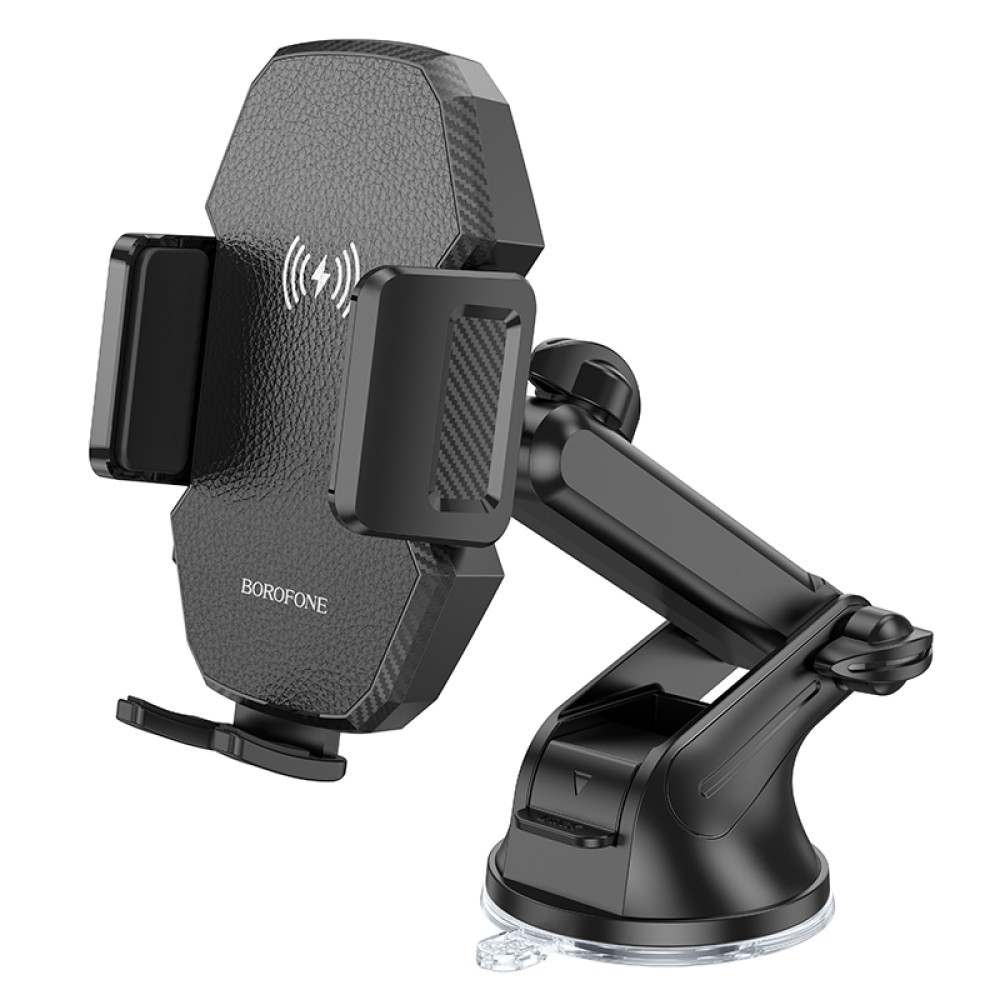 Holder Borofone BH214 Adelanteз бездротовою зарядкою 5W/7.5W/10W/15W (Чорний)-1