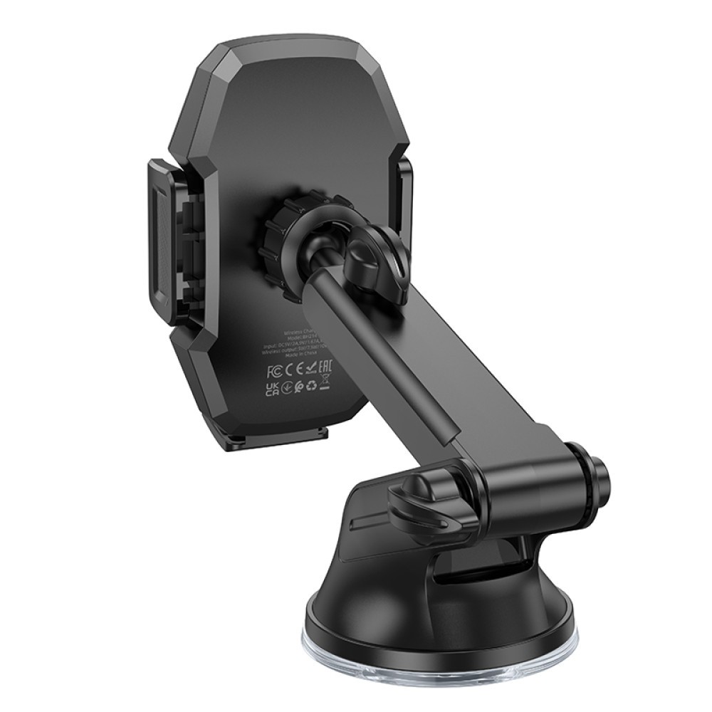 Holder Borofone BH214 Adelanteз бездротовою зарядкою 5W/7.5W/10W/15W (Чорний)-4