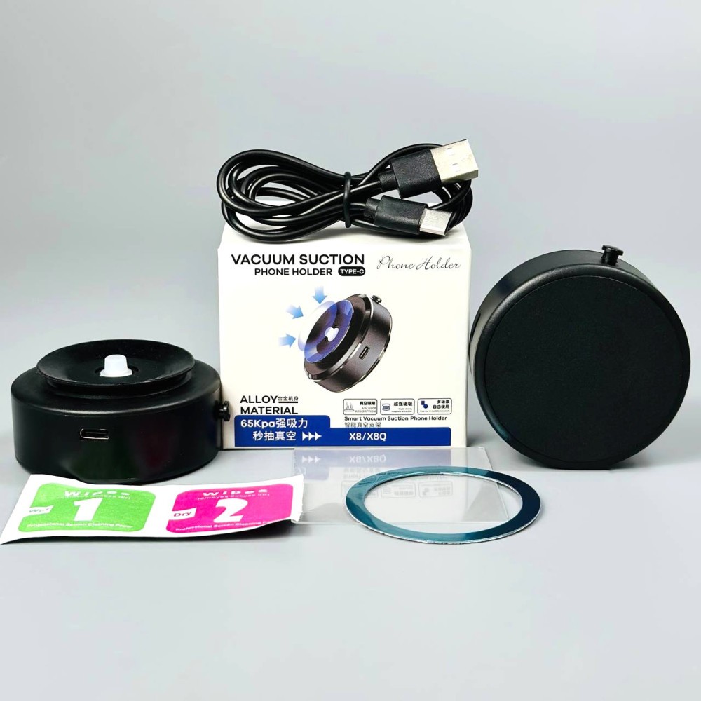 Holder Universal Magnetic X8 65kpa Вакуумний автоматичний тримач для авто та побуту (Чорний)-0