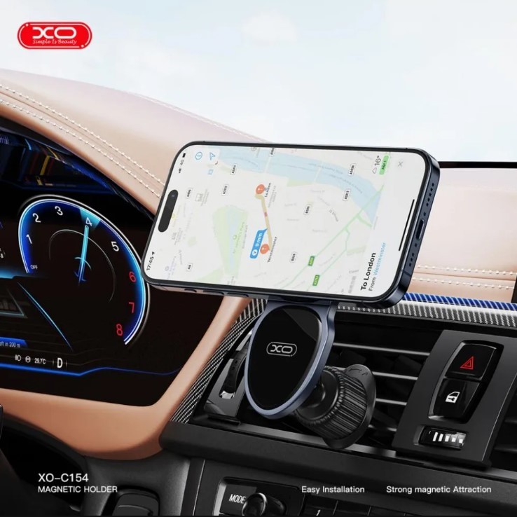 Автотримач XO C154 Round Drip Magnetic Air Vent Car Holder чорний-2