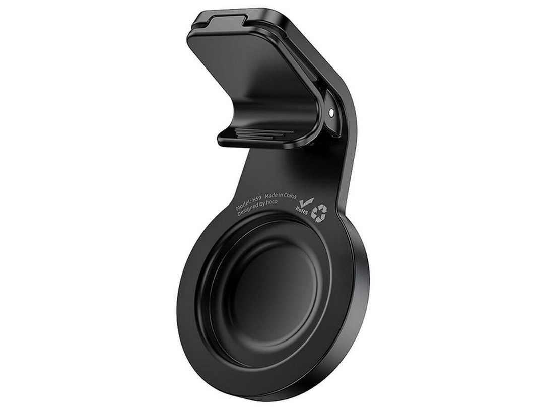 Автохолдер Hoco H59 Show ring magnetic (L air outlet) (Black Metal Gray)-1