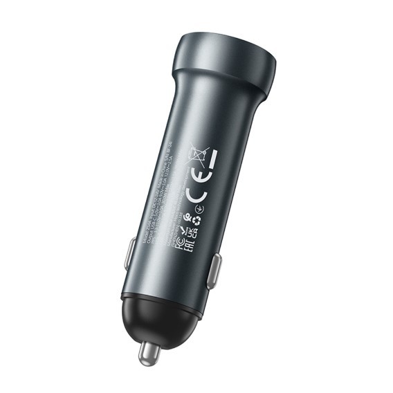 Автомобільний Зарядний Пристрій Hoco Z54A 1USB/1USB-C PD48W/QC3.0 (Сiрий)-2