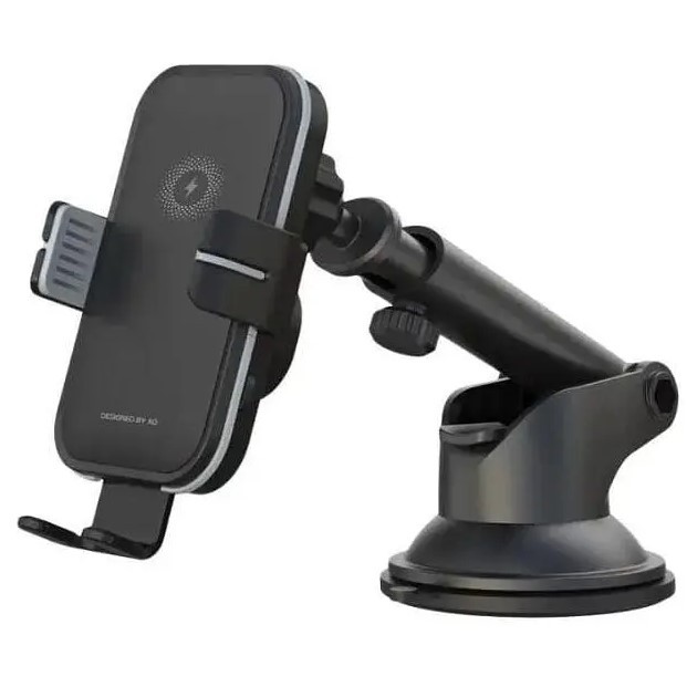 Автотримач XO WX027 Car holder 15W Wireless Charger Black-1