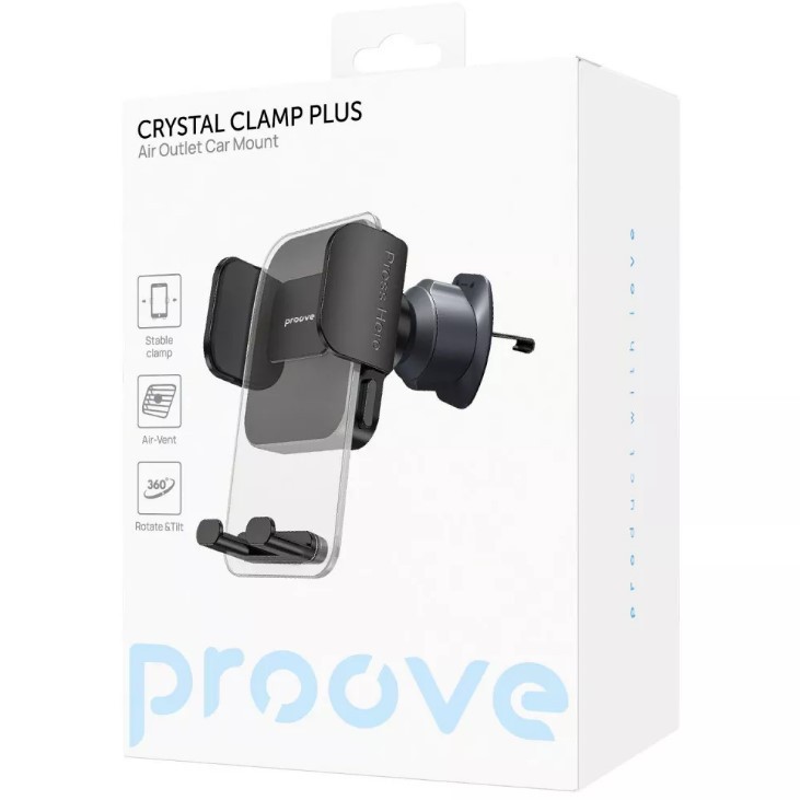 Автомобільний тримач Proove Crystal Clamp Plus Air Outlet Car Mount (black)-0