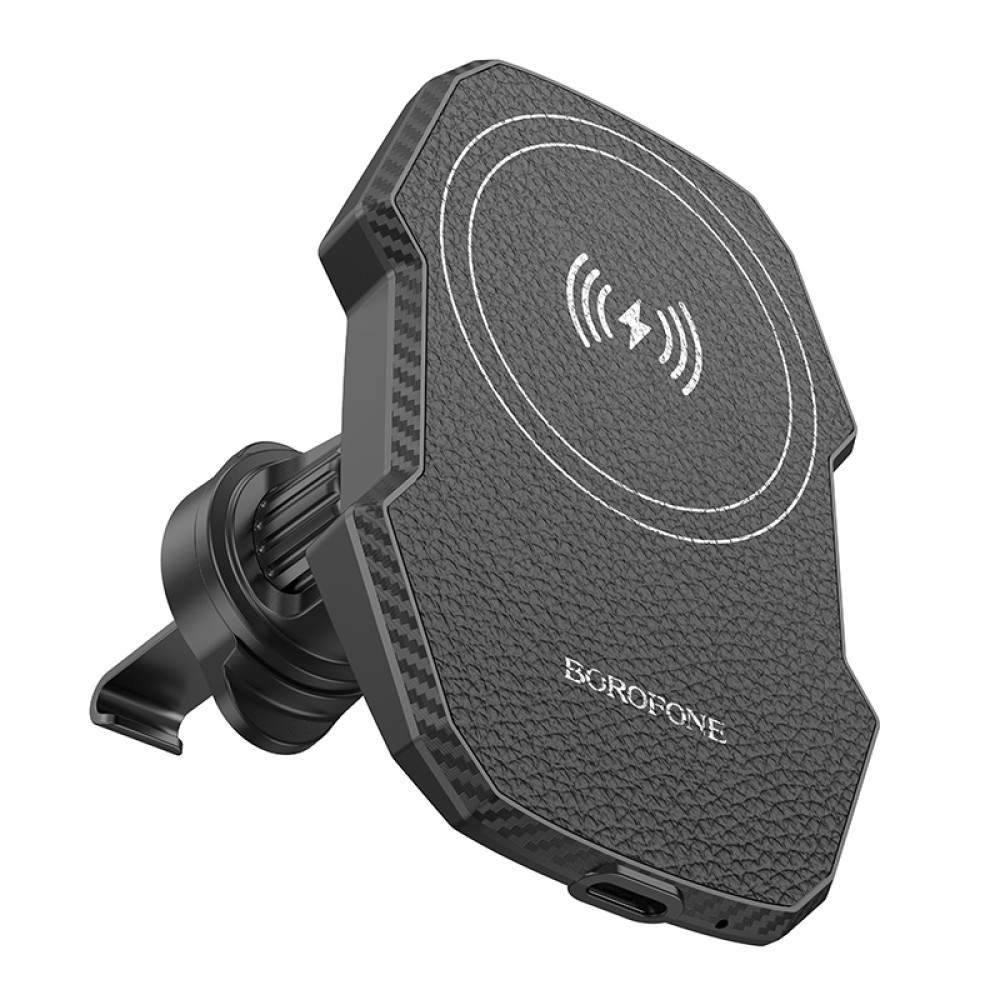 Holder Borofone BH215 Adelante з бездротовою зарядкою 5W/7.5W/10W/15W (Чорний)-1