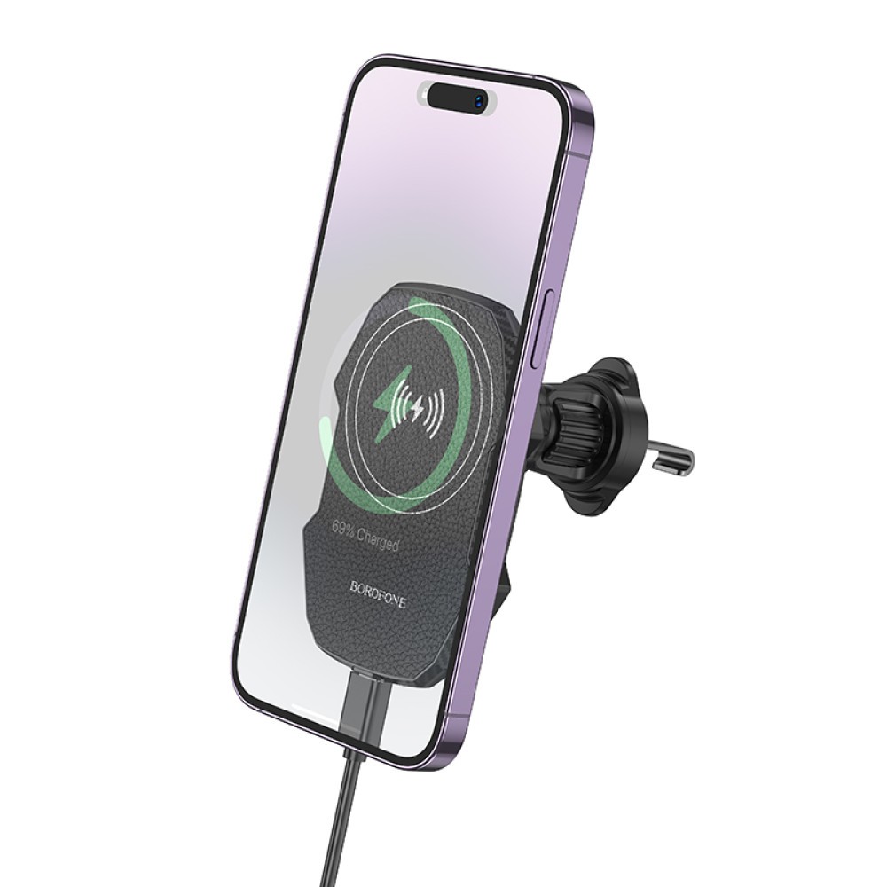 Holder Borofone BH215 Adelante з бездротовою зарядкою 5W/7.5W/10W/15W (Чорний)-2