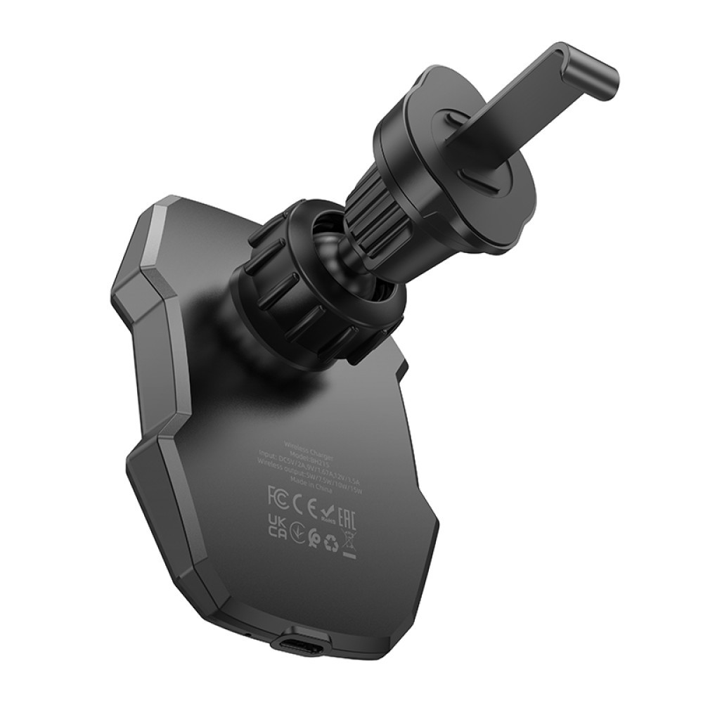 Holder Borofone BH215 Adelante з бездротовою зарядкою 5W/7.5W/10W/15W (Чорний)-4