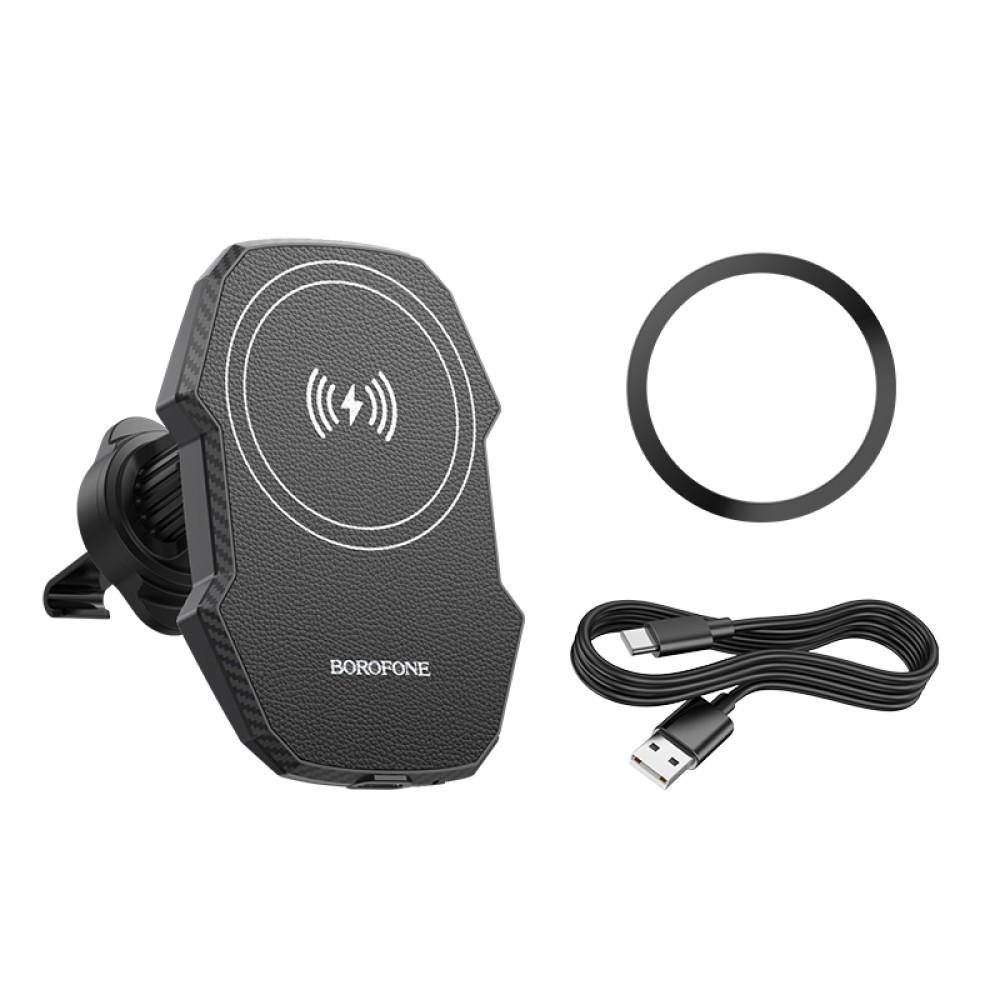 Holder Borofone BH215 Adelante з бездротовою зарядкою 5W/7.5W/10W/15W (Чорний)-5