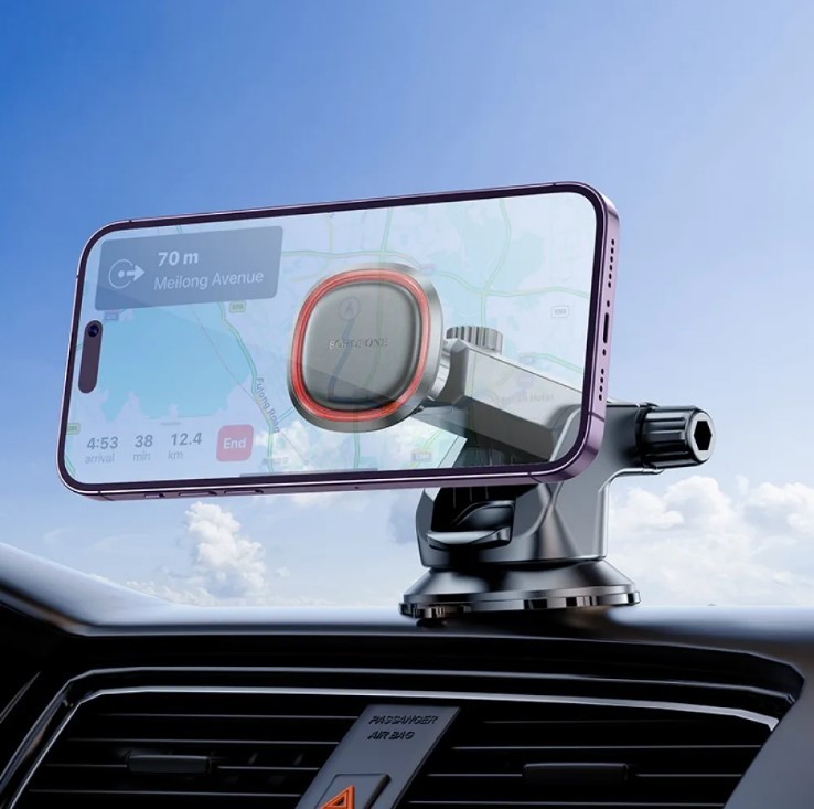 Автотримач BOROFONE BH125 Roman magnetic car holder (center console) чорний-3