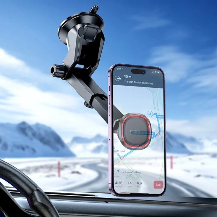 Автотримач BOROFONE BH125 Roman magnetic car holder (center console) чорний-4