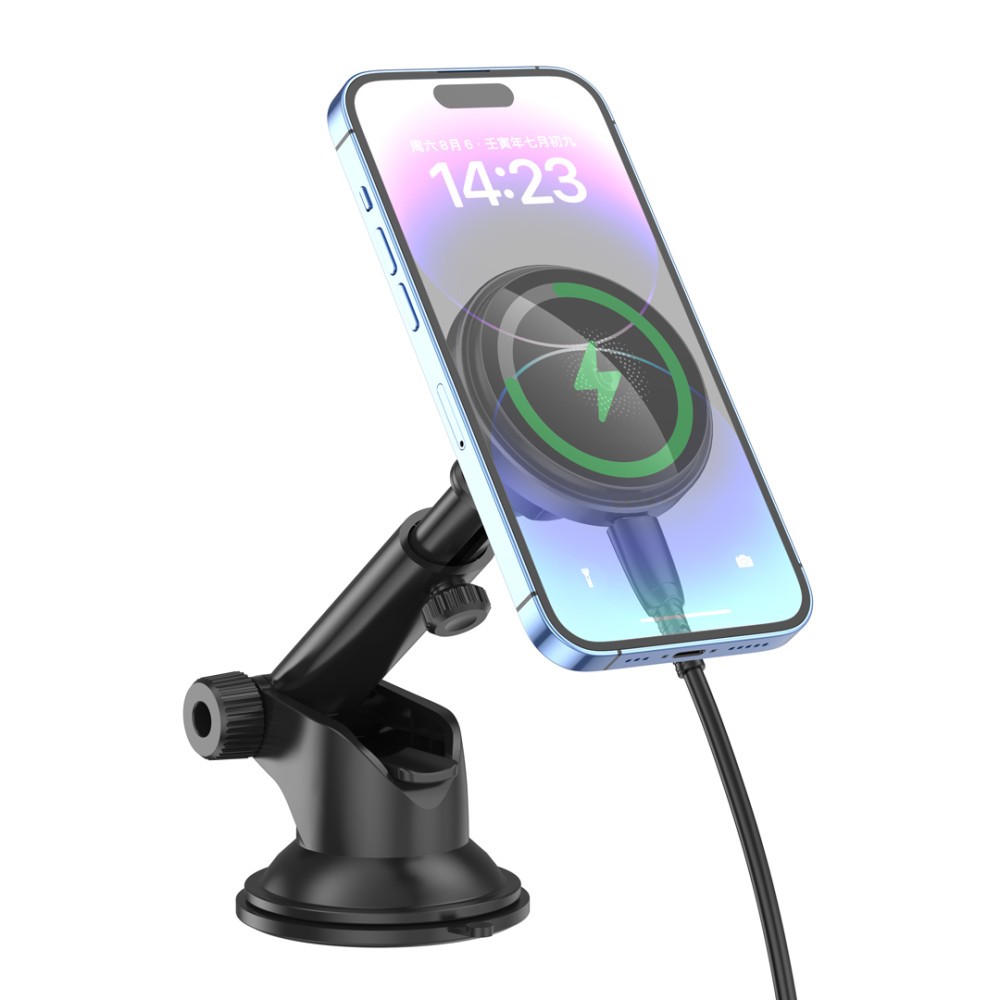 Holder XO CX017 metal 15W з бездротовою зарядкою (Чорний)-3