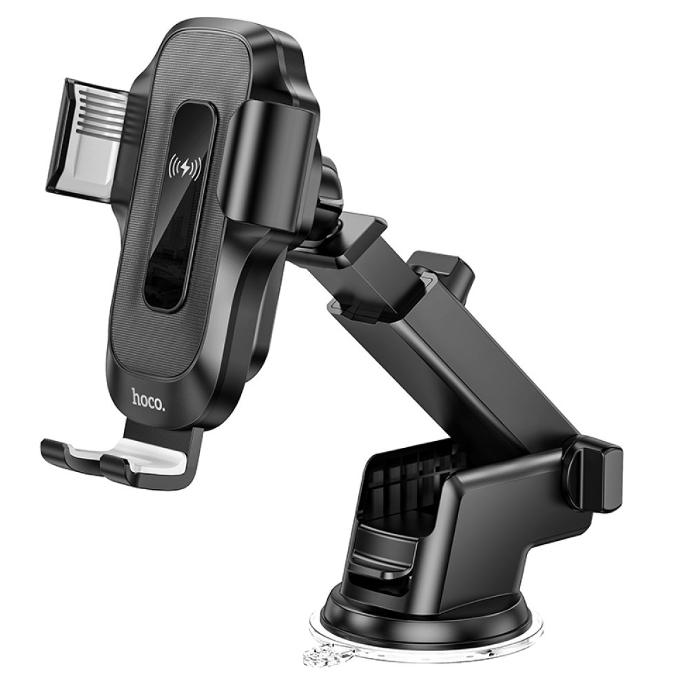 Holder Hoco HW3 Wise з автоматичною індукційною бездрот.швид. заряд. 5W,7.5W,10W,15W(center console) (Чорний)-1