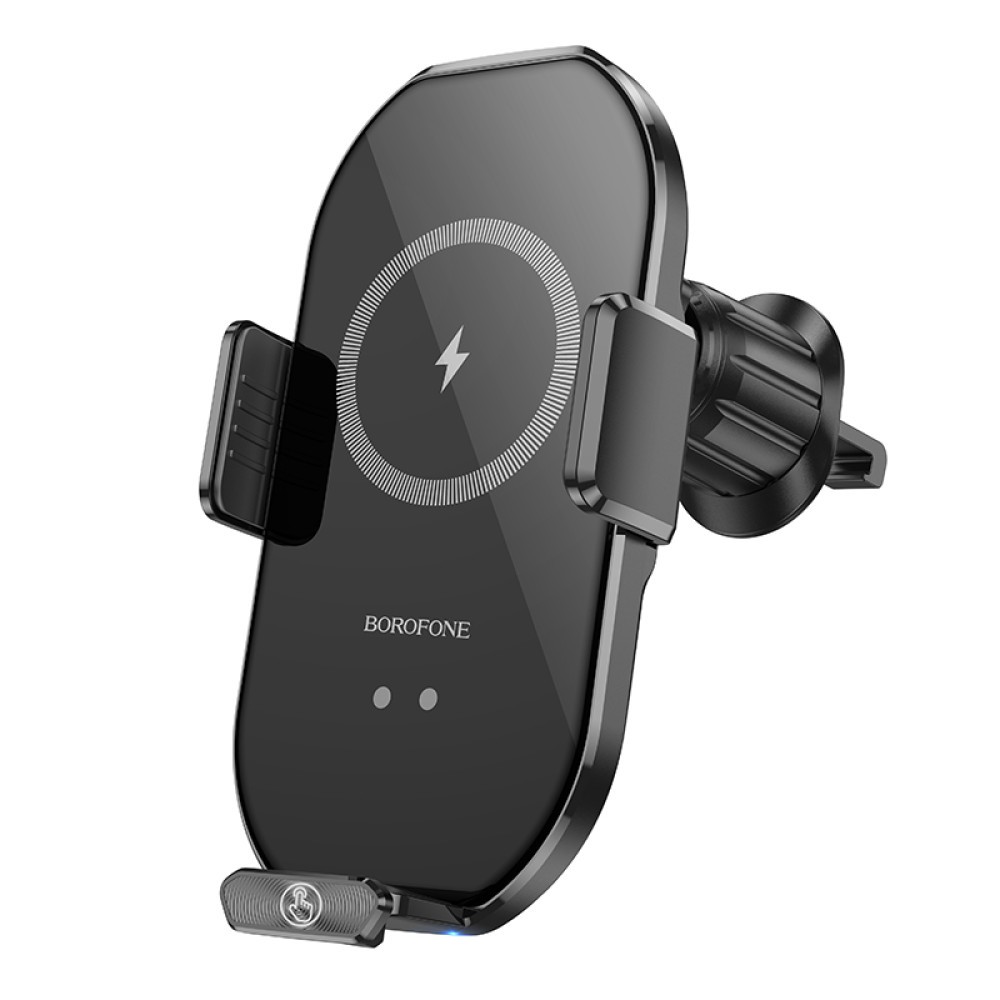 Holder Borofone BH205 Rusher infrared wireless fast charging car holder air outlet (Чорний)-1