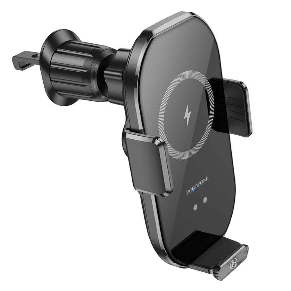 Holder Borofone BH205 Rusher infrared wireless fast charging car holder air outlet (Чорний)-2