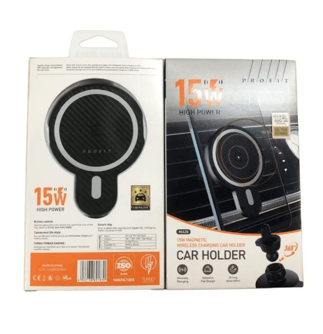 Автомобільний тримач Profit MA20, Wireles, Magnet+15W Black-0