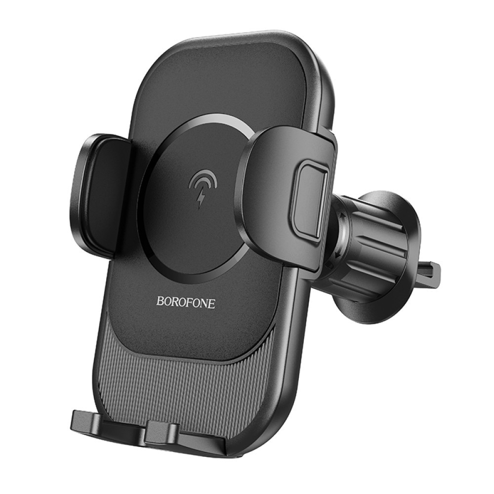 Holder Borofone BH204 Blue Charm wireless fast charging car holder air outlet (Чорний)-1