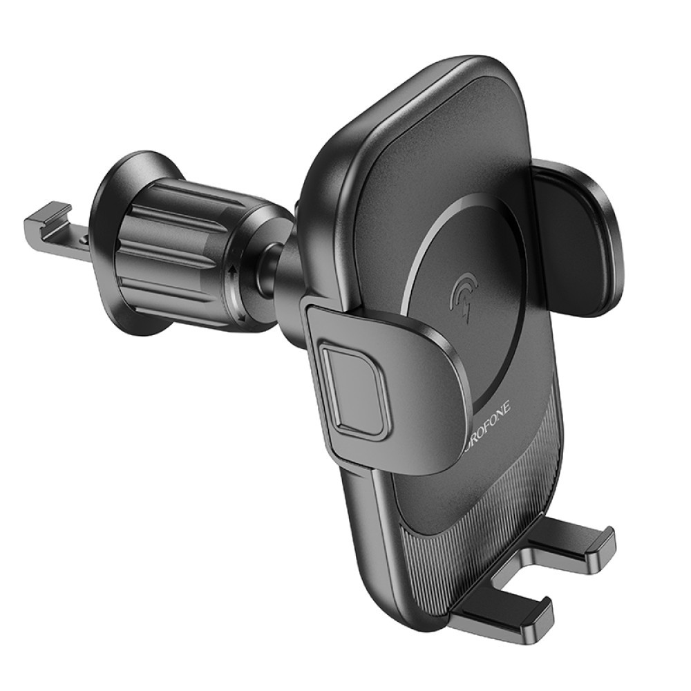 Holder Borofone BH204 Blue Charm wireless fast charging car holder air outlet (Чорний)-3