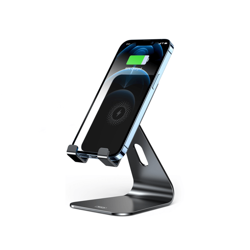 Настільна підставка XO TK20 15W Metal black з бездротовою зарядкою-1