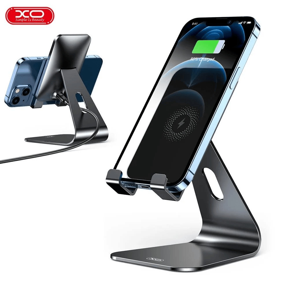Настільна підставка XO TK20 15W Metal black з бездротовою зарядкою-2
