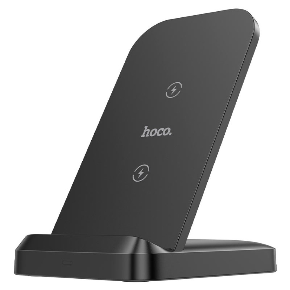 Настільна підставка Hoco CW38 vertical black з бездротовою зарядкою-1
