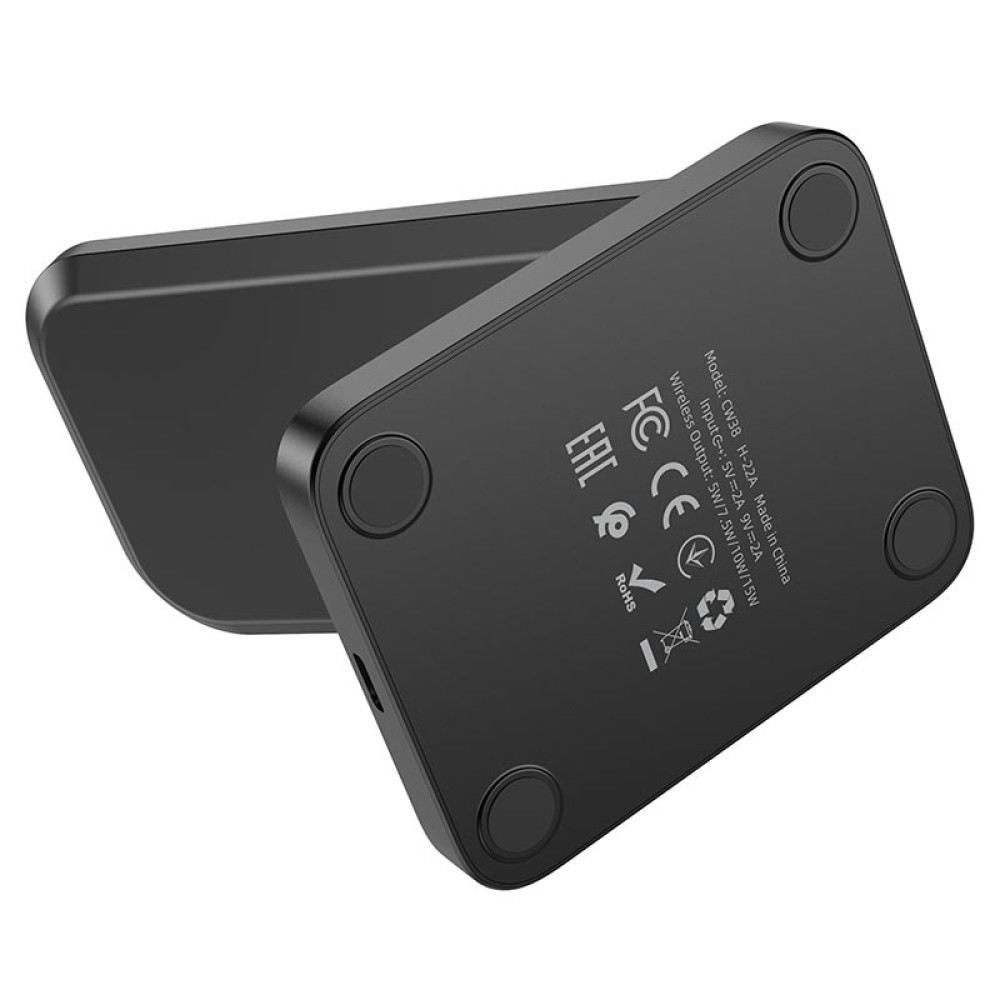 Настільна підставка Hoco CW38 vertical black з бездротовою зарядкою-3
