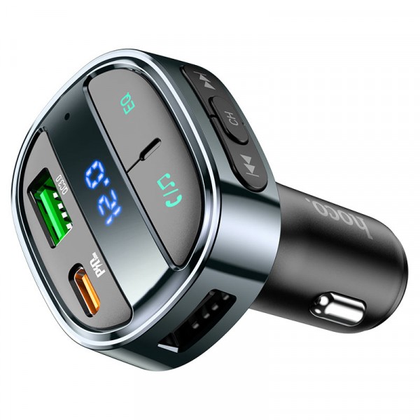 FM модулятор HOCO E70 car BT FM transmitter 1USB/1PD/QC/PD30W/BT5.0 Black-1