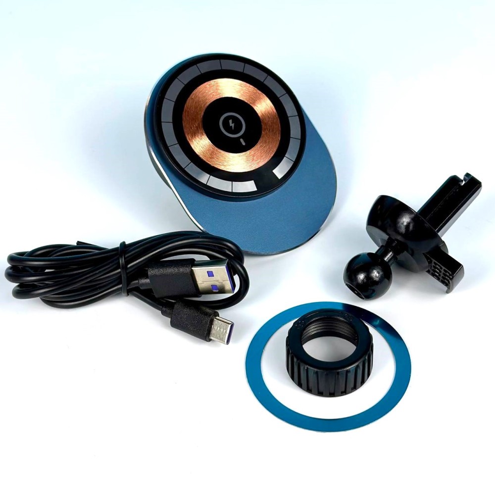 Holder magnetic з бездротовою зарядкою X29 15W (Синій)-1