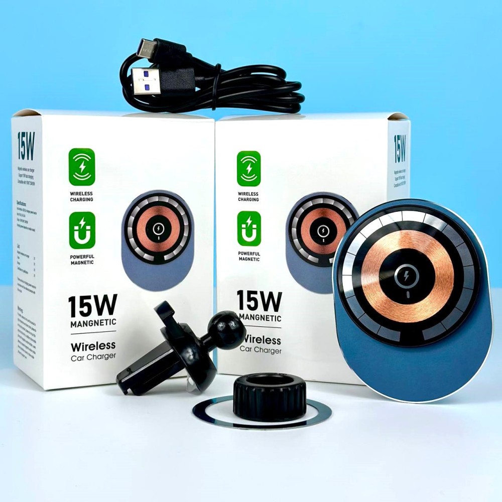 Holder magnetic з бездротовою зарядкою X29 15W (Синій)-0