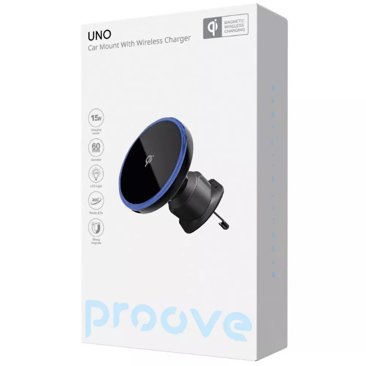 Автомобільний тримач з Бездротовим ЗП Proove UNO 15W-0