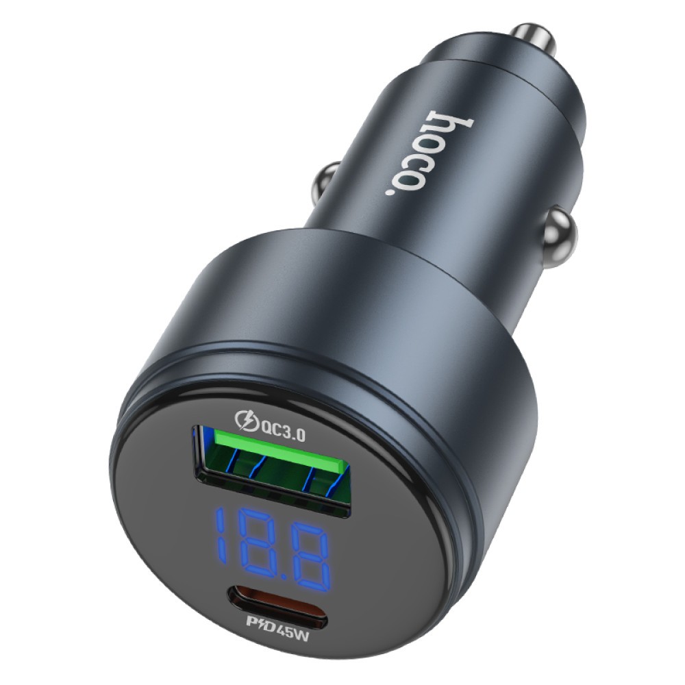 Hoco Z57B Glorious з дисплеєм (1C1A) 63W (PD45W+QC3.0) (Сірий)-1