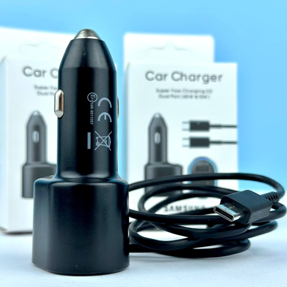 Автомобільний ЗП Samsung  Dual Port 45W&15W & data cabel Type -C to Type- C Чорний-3