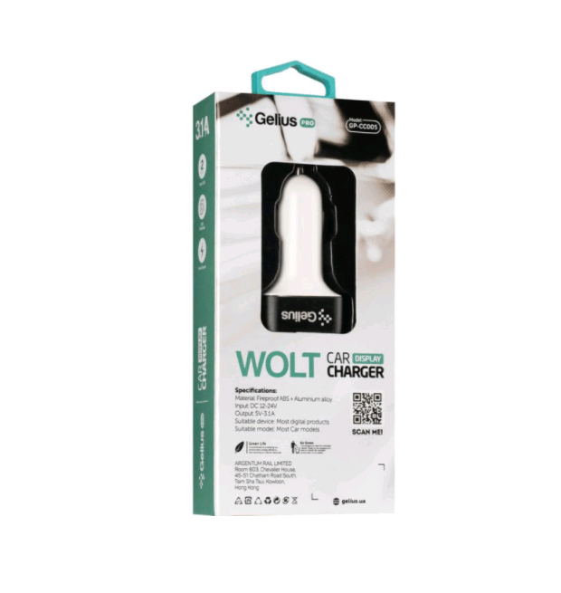 АЗУ Gelius Pro Wolt LCD GP-CC005 2USB 3.1A Black-1