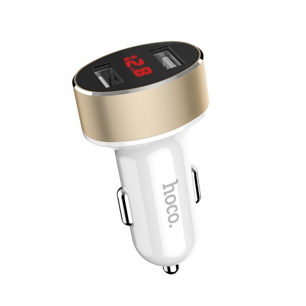 АЗУ HOCO Z26 High Praise 2USB/2,1A LCD White-0