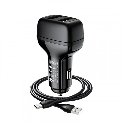 АЗП HOCO Z36 Leader 2USB/2,4A Black-1