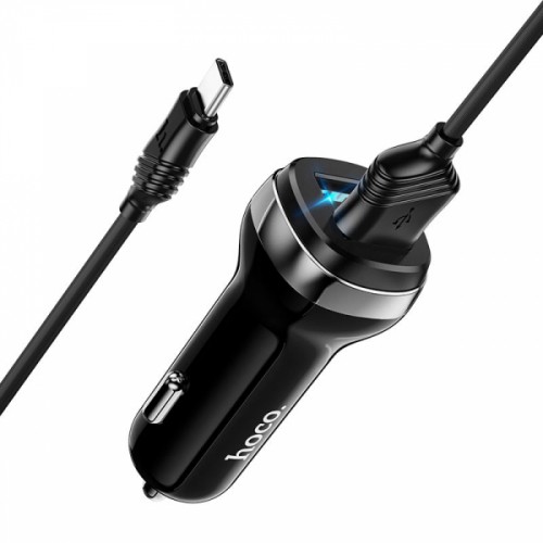 Автомобільний зарядний пристрій HOCO Z40 Superior 2USB/2,4A + Type-C Cable Чорний-1