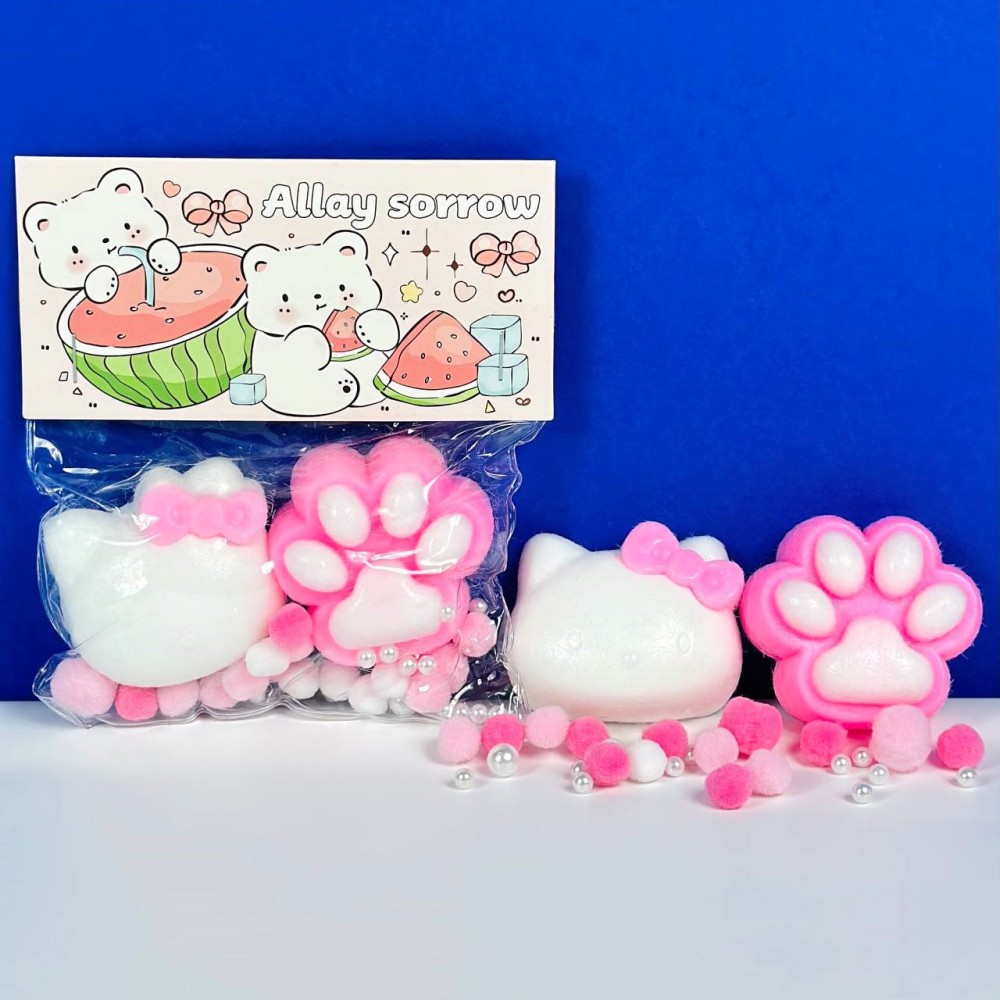 Сквіш Таба Лапка Hello Kitty (Біло-рожевий)-1