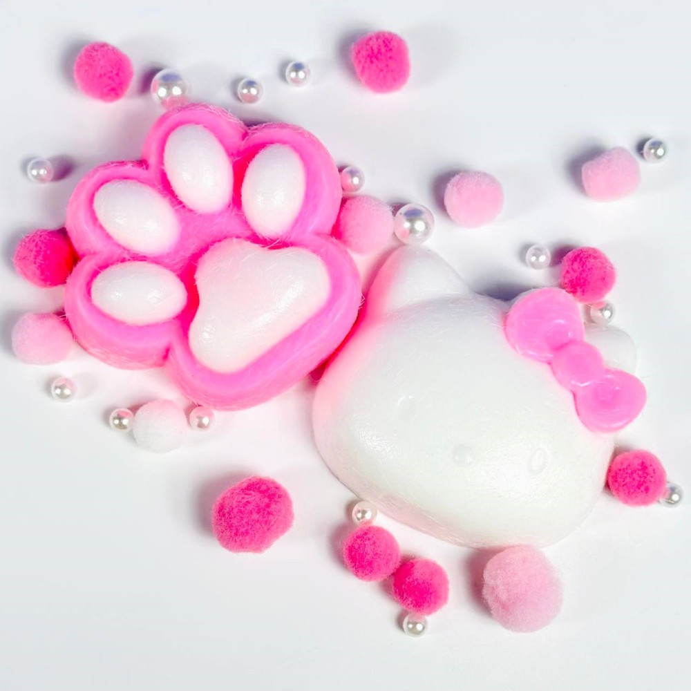 Сквіш Таба Лапка Hello Kitty (Біло-рожевий)-0
