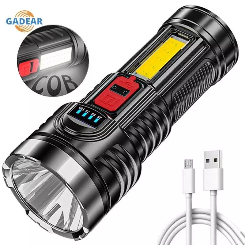 Ліхтар ручний L-822 LED+зарядка USB+бокове світло-0