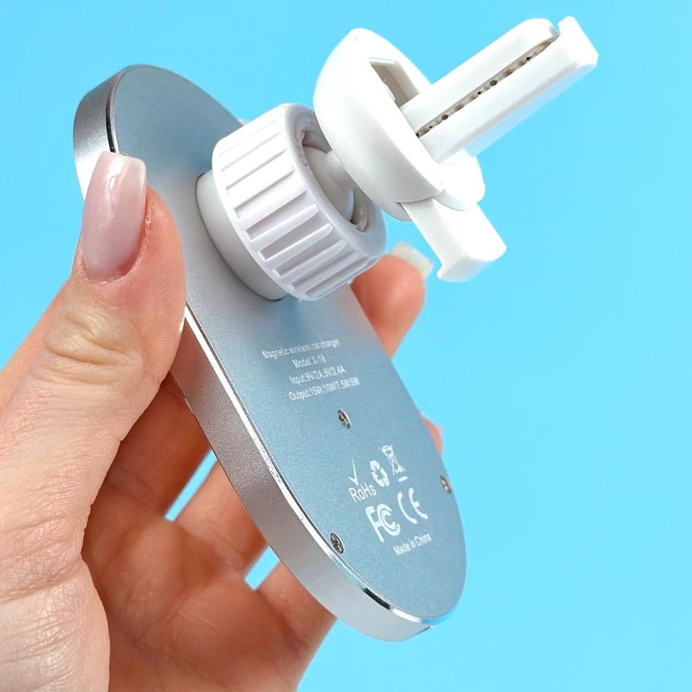 Holder magnetic з бездротовою зарядкою X19 15W (Білий)-1