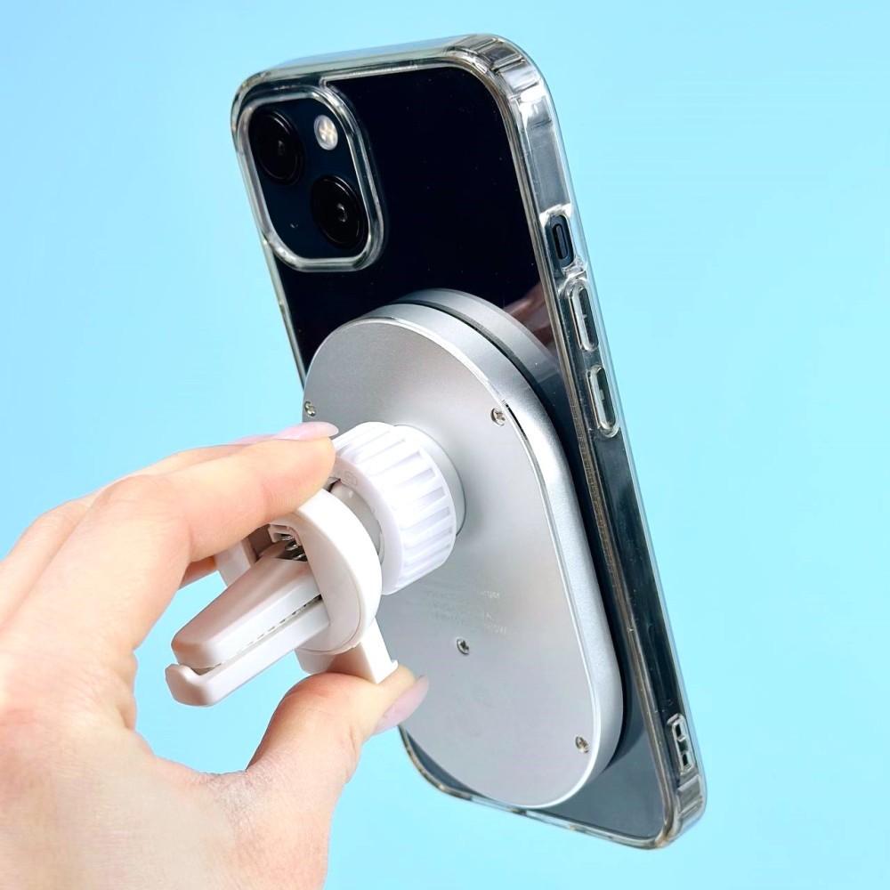 Holder magnetic з бездротовою зарядкою X19 15W (Білий)-2
