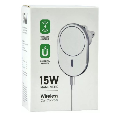 Holder magnetic з бездротовою зарядкою X19 15W (Білий)-0