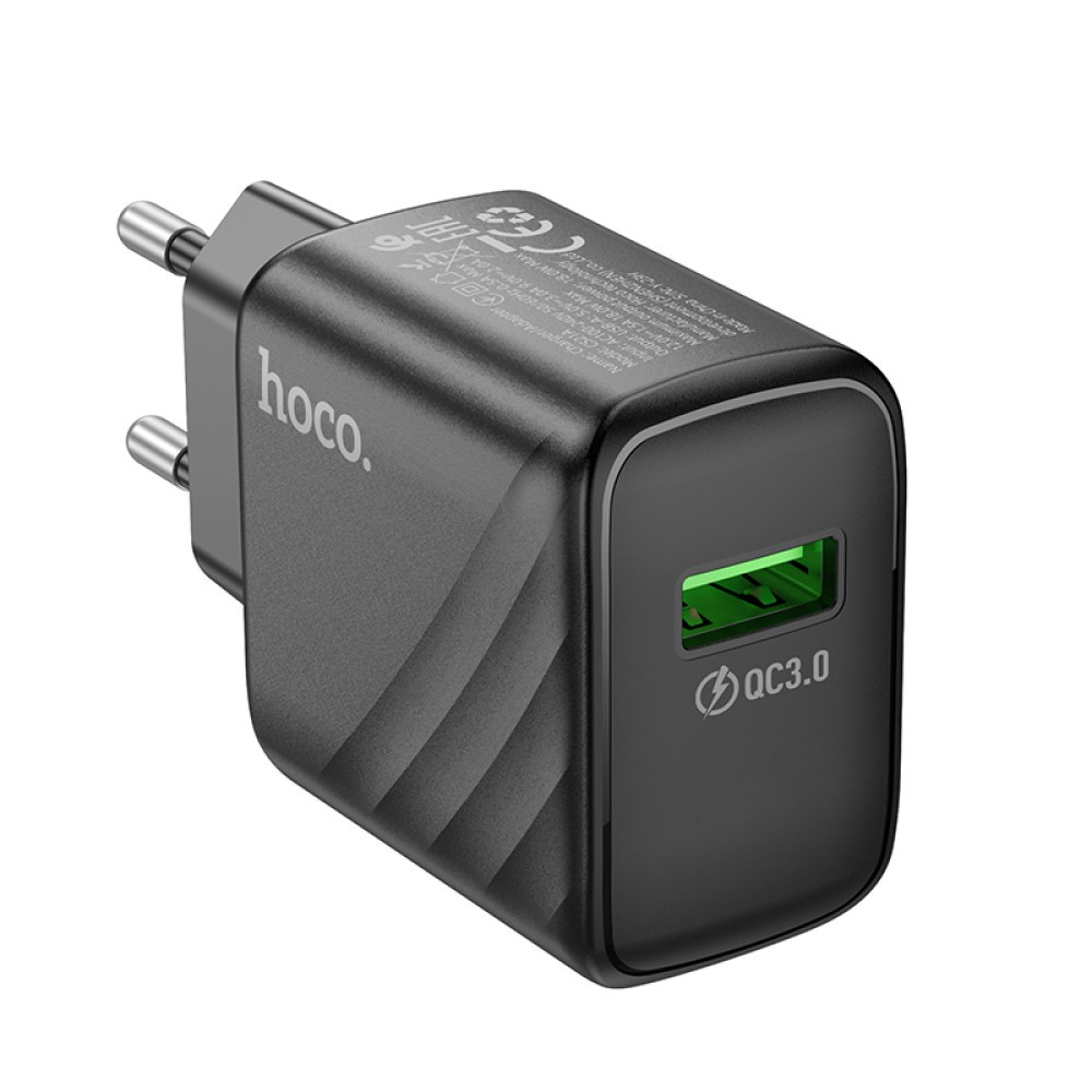 Зарядний блок Hoco CS21A Rich QC3.0 18W (Чорний)-1