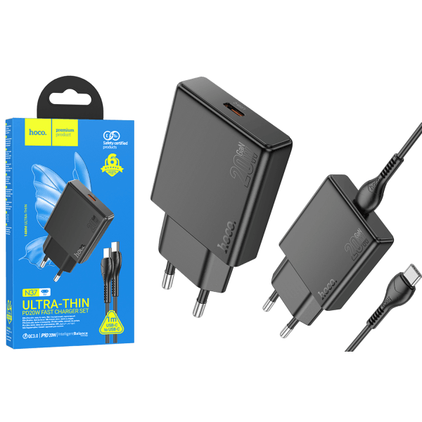 Зарядний пристрій HOCO N37 Type-C/Type-C PD20W-0