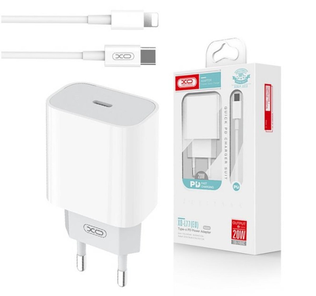 Зарядний пристрій XO L77 Type-c to Lightning 20W White-0