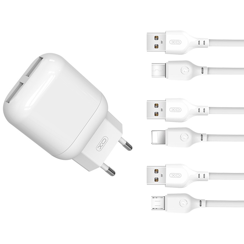 Зарядний пристрій XO L78 2USB 2.4A Micro white-2