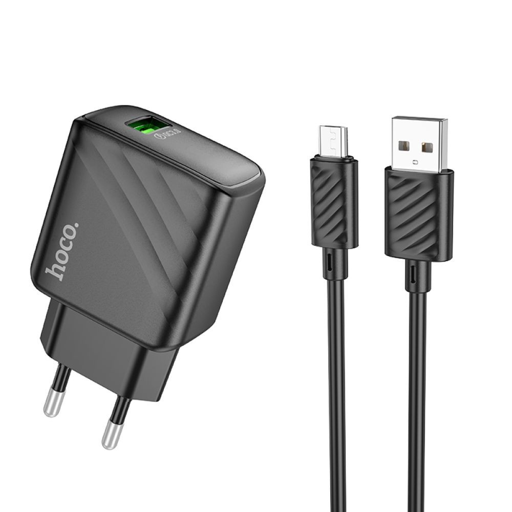 Зарядний пристрій Hoco CS21A 18W Micro (Чорний)-1