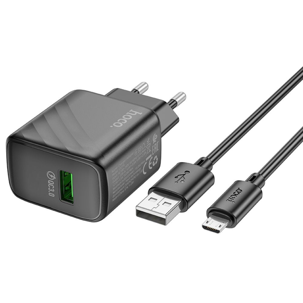 Зарядний пристрій Hoco CS21A 18W Micro (Чорний)-3